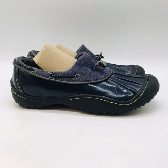 JBU by Jambu Tula Duck Boot Women's 8M Memory Foam Gray/Navy Lace Lock Rain Shoe - Picture 1 of 10